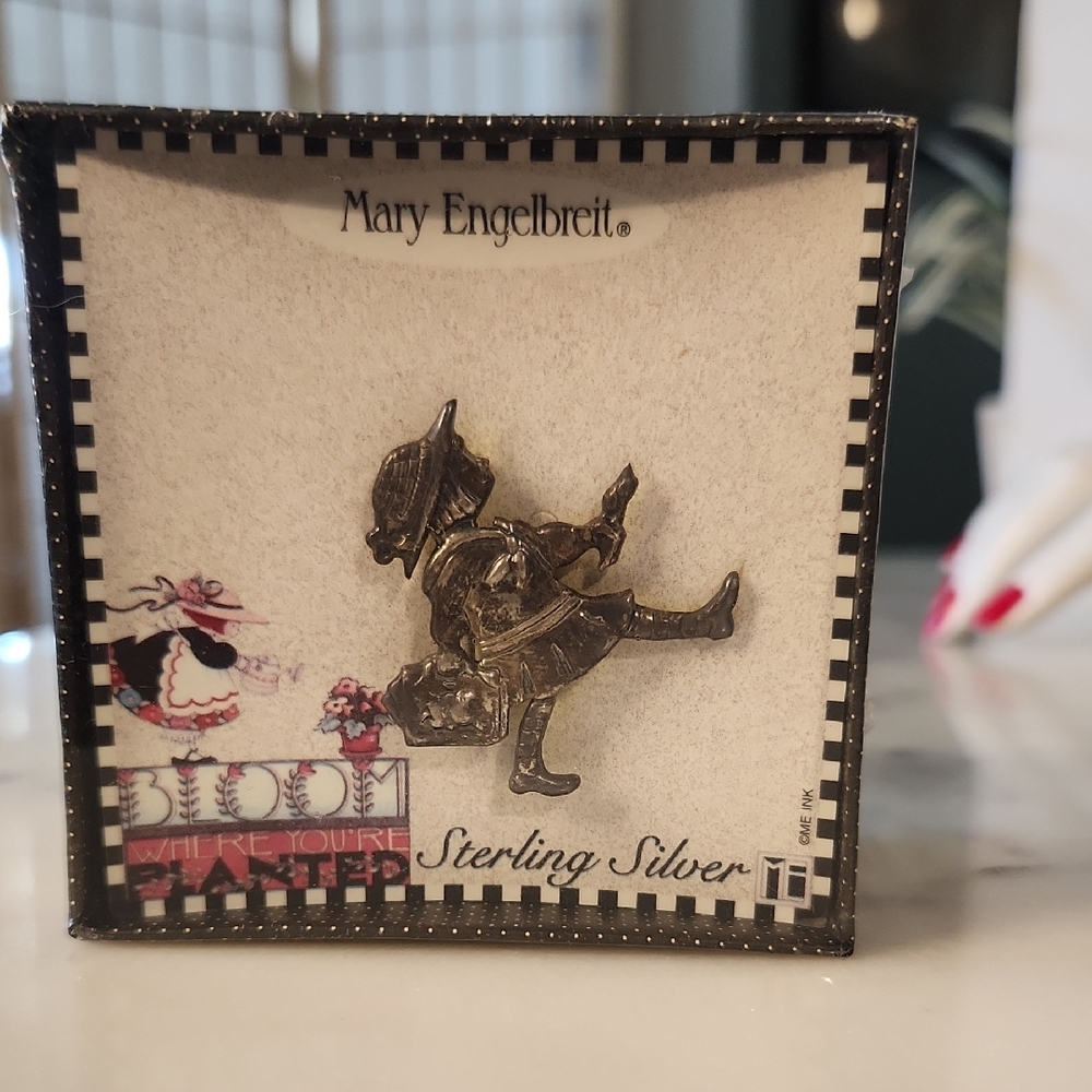 Mary Engelbreit Silver Dancing Girl Pin with Box